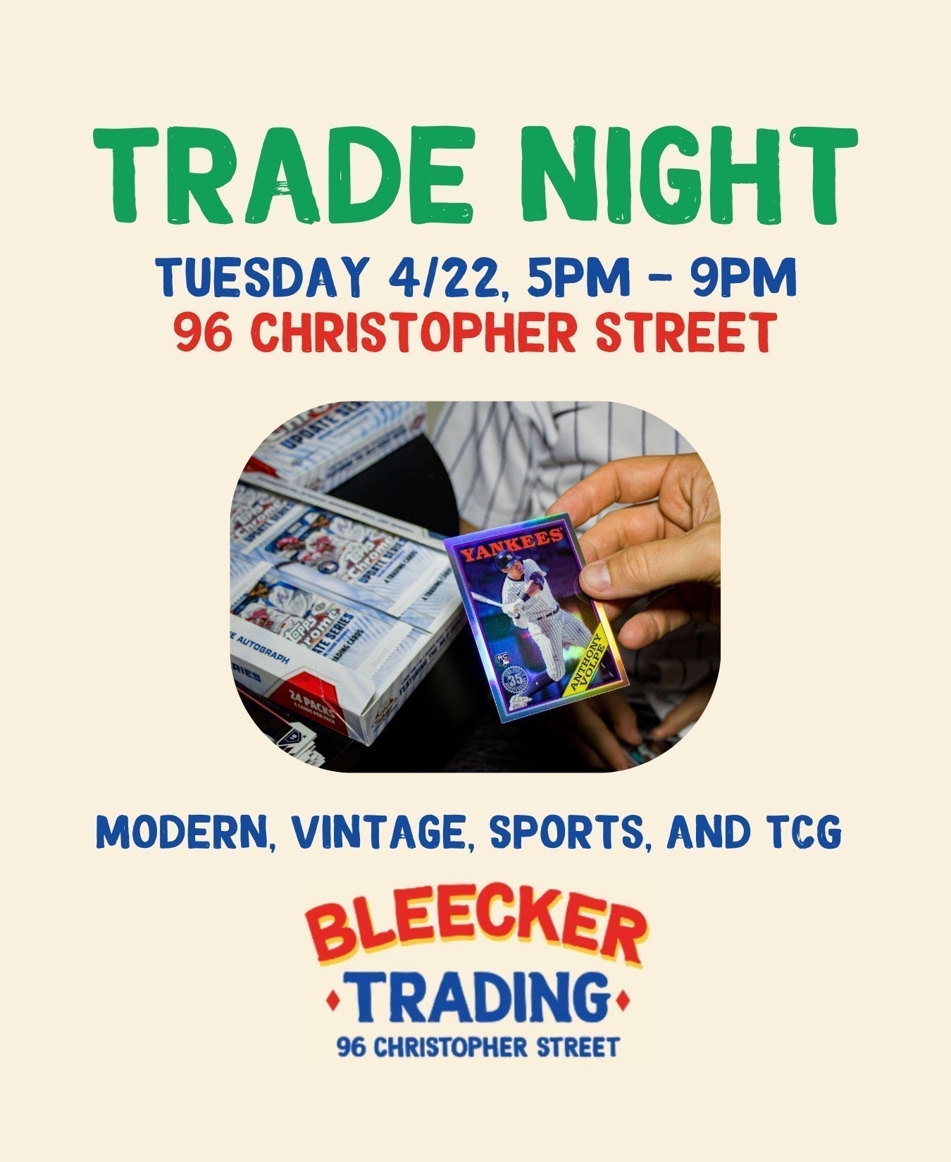 TRADE NIGHT | APRIL 22ND 5 PM - 9 PM
