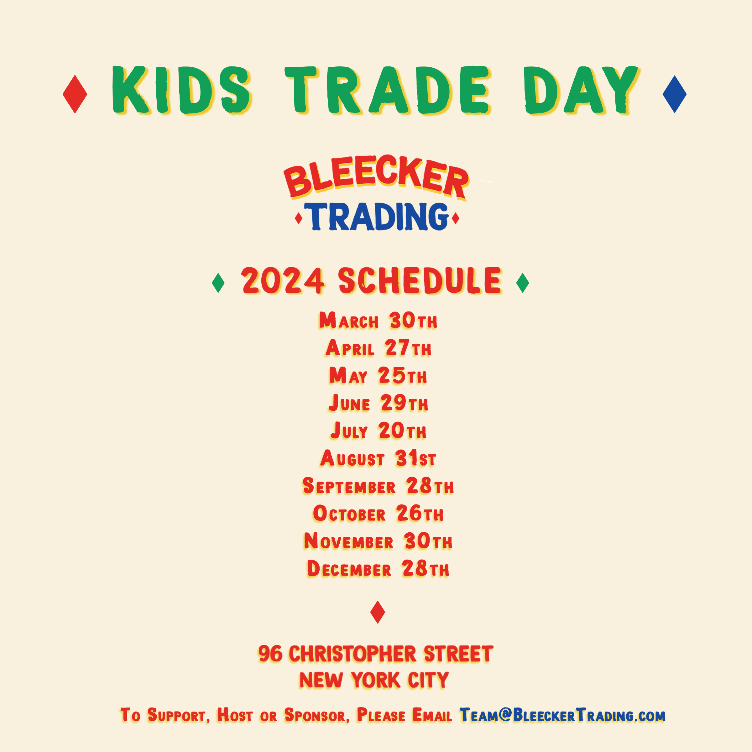 Bleecker Kids Trade Day RSVP '24