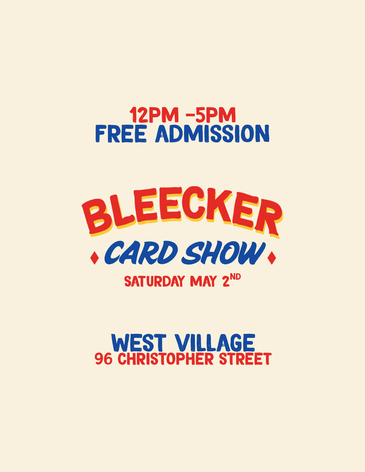 Bleecker Card Show (WV) | May 2nd 12 PM - 5 PM