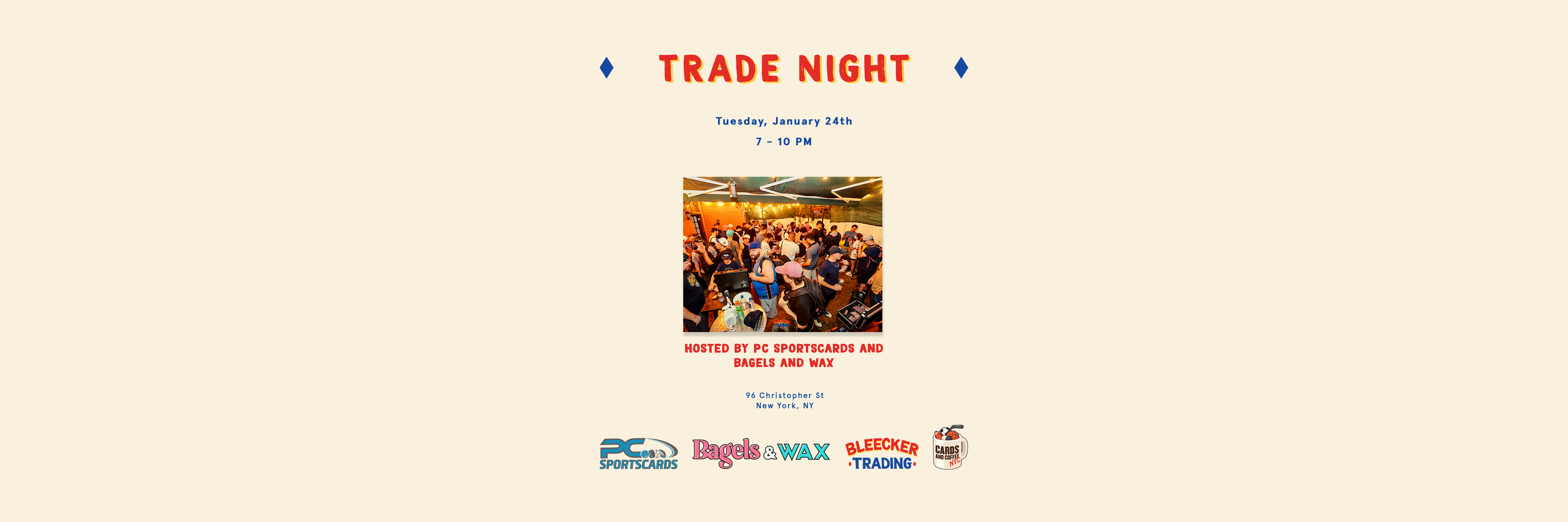 Trade Night with PC Sports Cards and Bagels & Wax 1.24.23