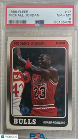 image 1988 Fleer Michael Jordan #17 PSA 8