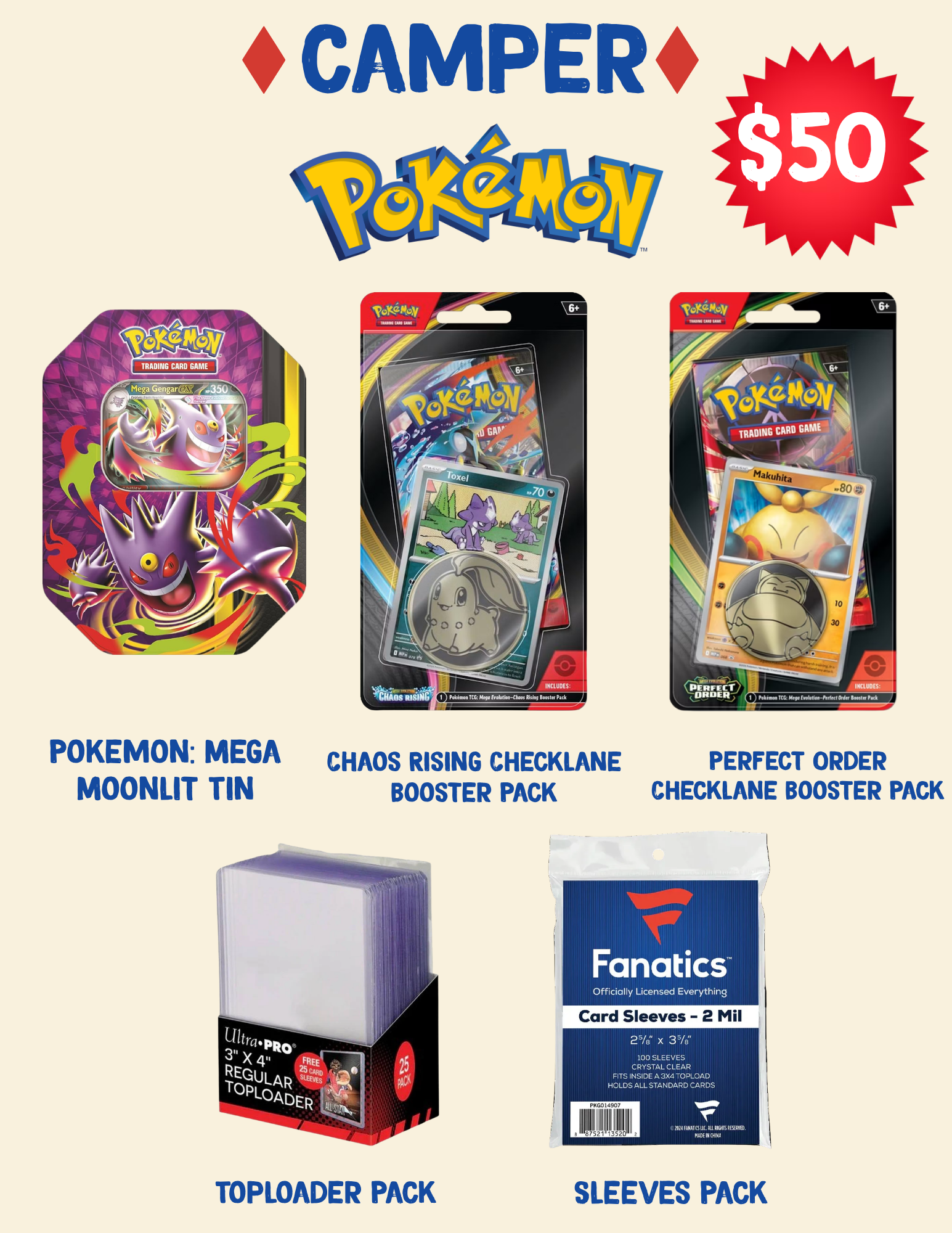 Bleecker Trading Summer Camper Pokemon Bundle