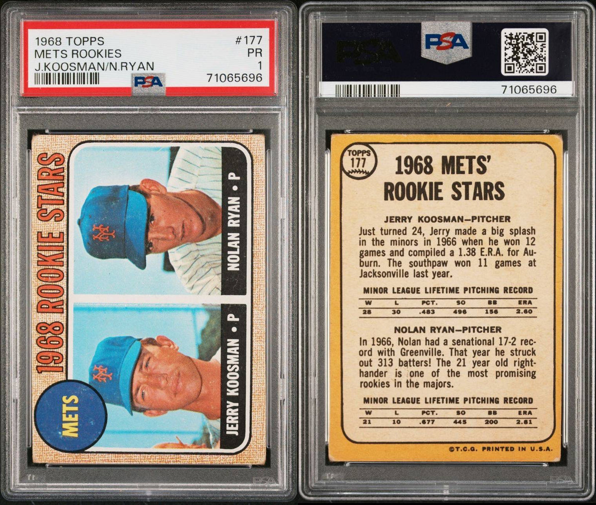 1968 Topps Mets Rookie Nolan Ryan Koosman #177 PSA 1 (696) – BLEECKER  TRADING