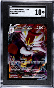 image 2020 Pokemon Rebel Clash #036 Cinderace VMAX Ultra Rare (378) SGC 10