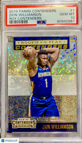 image 2019 Panini Contenders Rookie Of The Year Contenders Zion Williamson #1 PSA 10