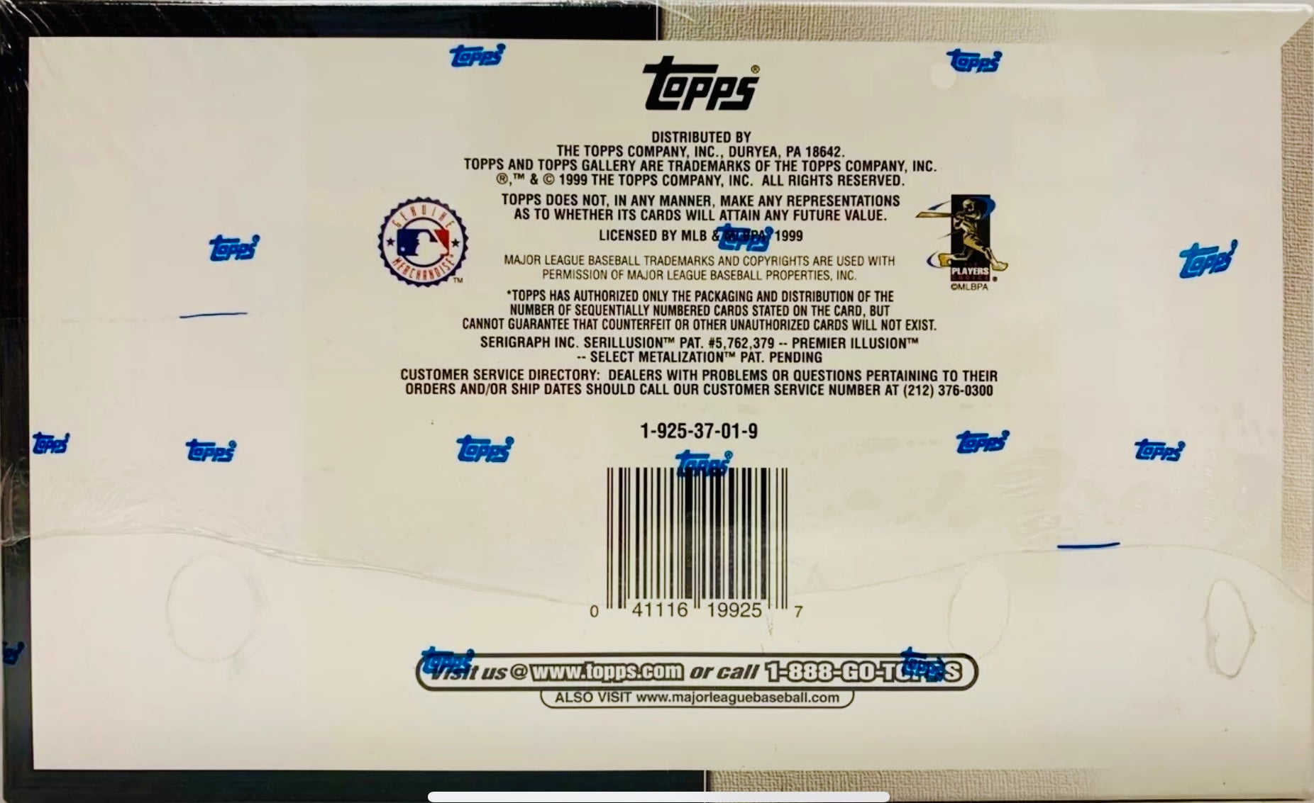 1999 Topps Gallery Baseball Hobby Box