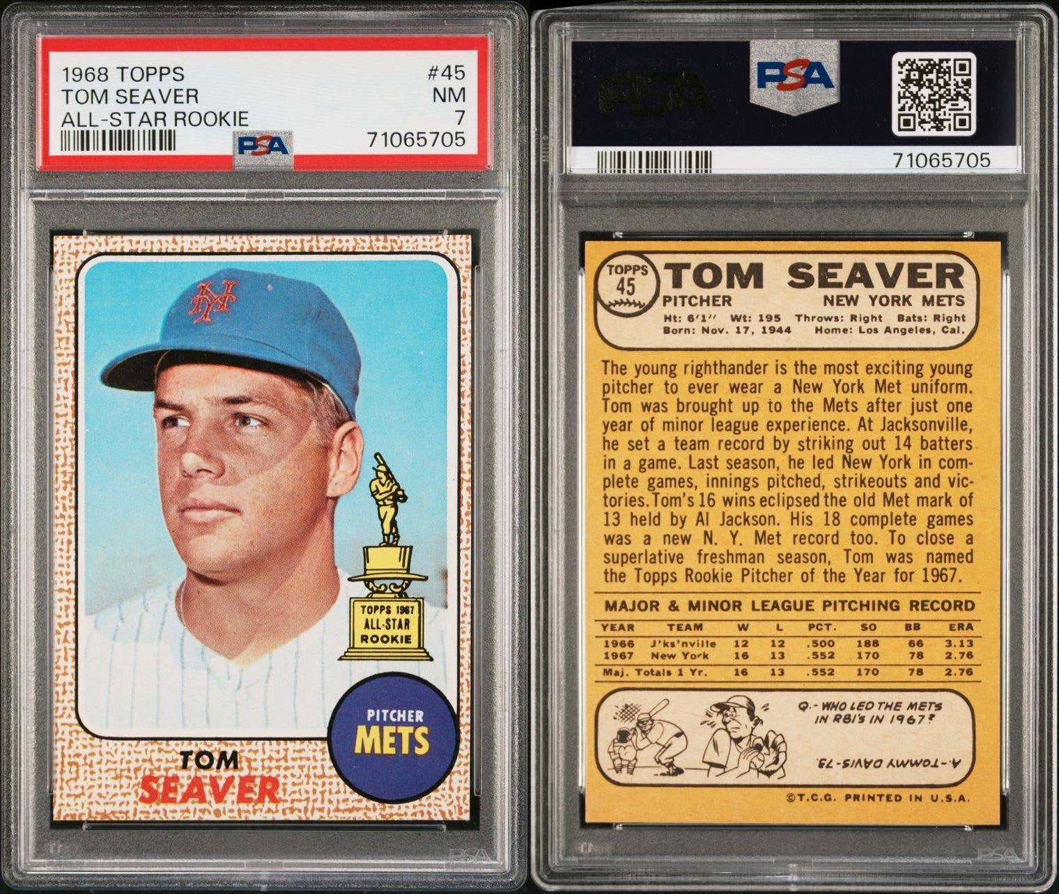 1968 Topps Tom Seaver #45 Baseball Card