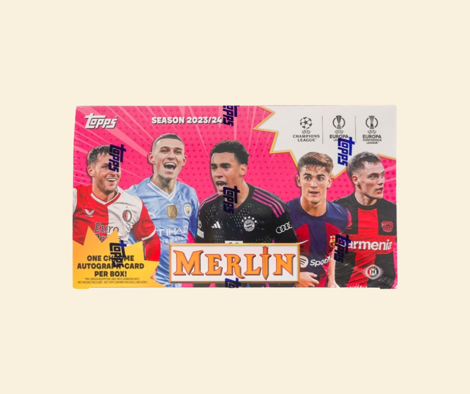 2023-24 Topps Chrome Merlin UEFA Club Competitions Soccer Sealed Hobby Box