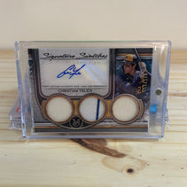 image 2023 Topps Museum Collection Christian Yelich Triple Swatch Auto 116/199