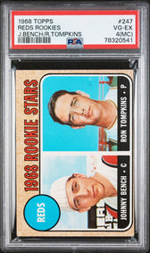 image 1968 Topps Reds Rookies Johnny Bench/Thompkins PSA 4 MC (541)