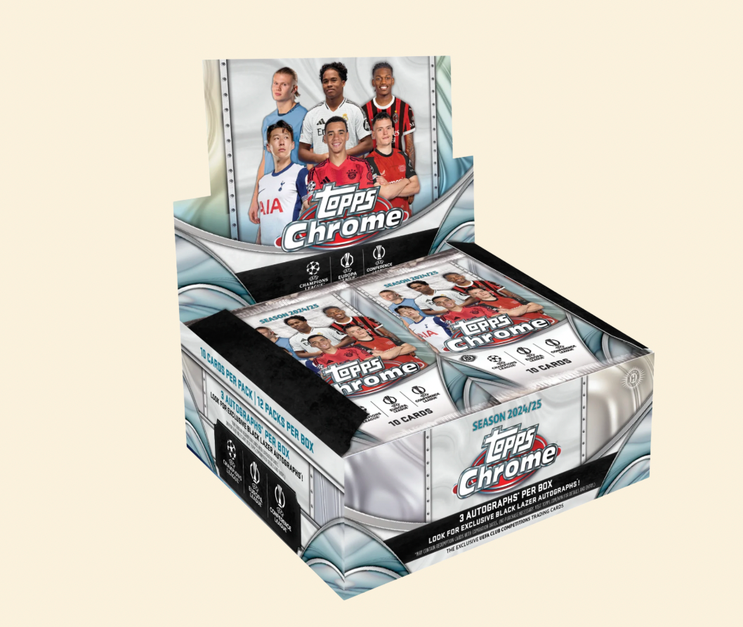 2024-25 Topps Chrome UEFA Club Competitions Soccer Jumbo Box
