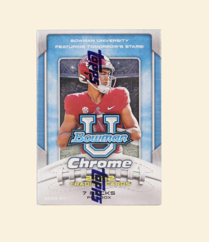 2022 Bowman U Chrome University Football Sealed Blaster Box