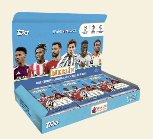 2024-25 Topps UEFA Club Competitions Merlin Chrome Soccer Hobby Box (Presale)