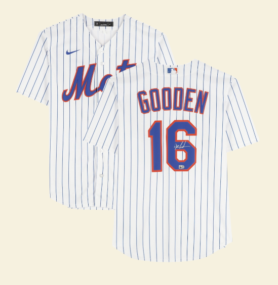 Dwight Gooden New York Mets Autographed White Nike Cooperstown Collection Replica Jersey