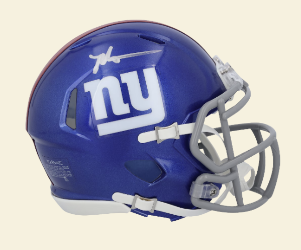 Malik Nabers New York Giants Autographed Riddell Speed Mini Helmet