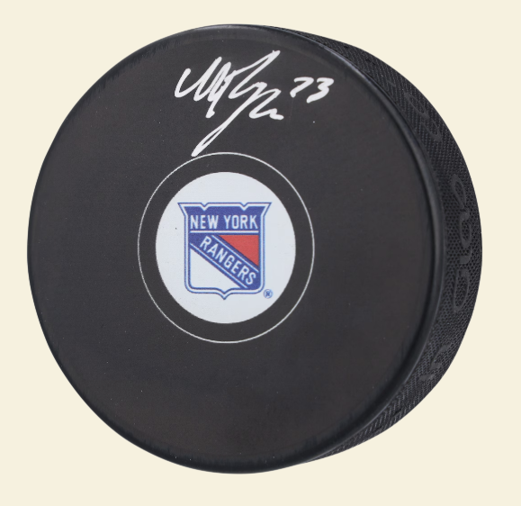 Matt Rempe New York Rangers Autographed Hockey Puck