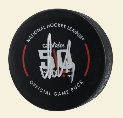 Alex Ovechkin Washington Capitals Autographed 50th Anniversary Official Game Puck