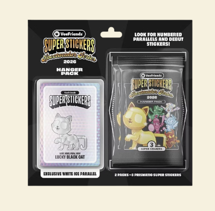 2026 VeeFriends Super Stickers Spectacular Series Hanger Pack (White Ice Parallels)