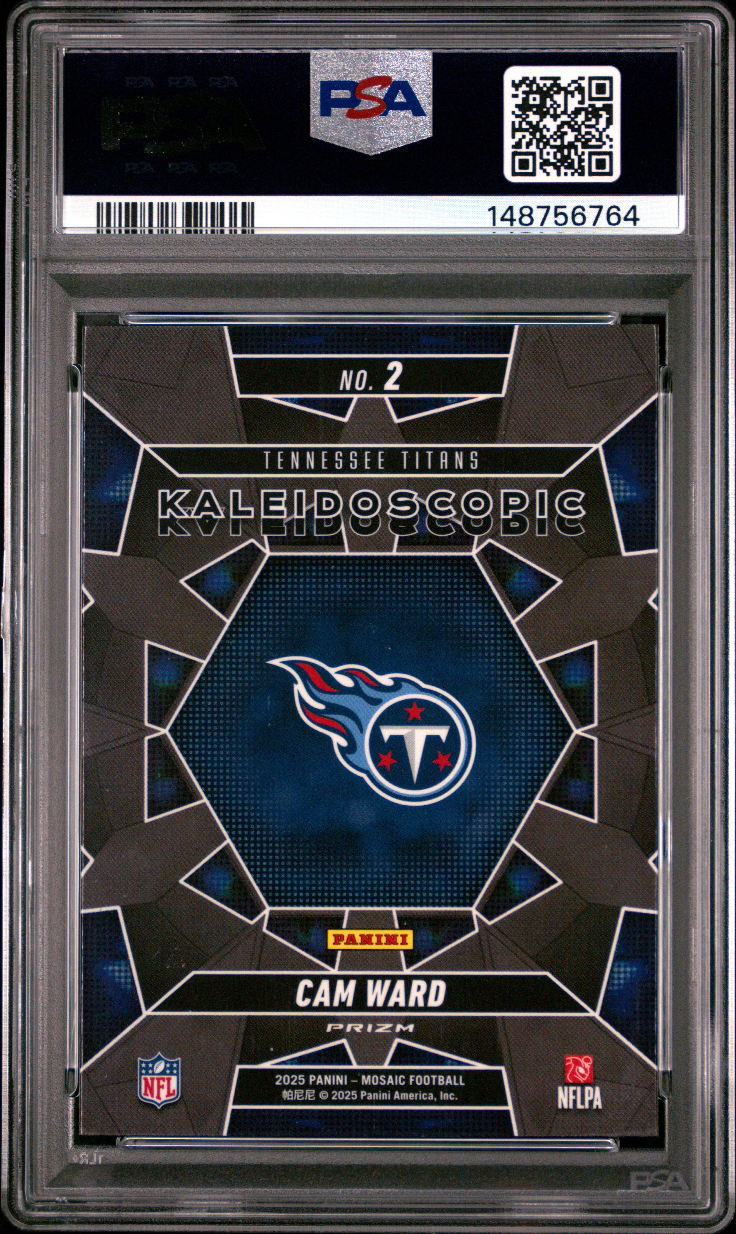 2025 Panini Mosaic Kaleidoscopic Football Cam Ward #2 PSA 10