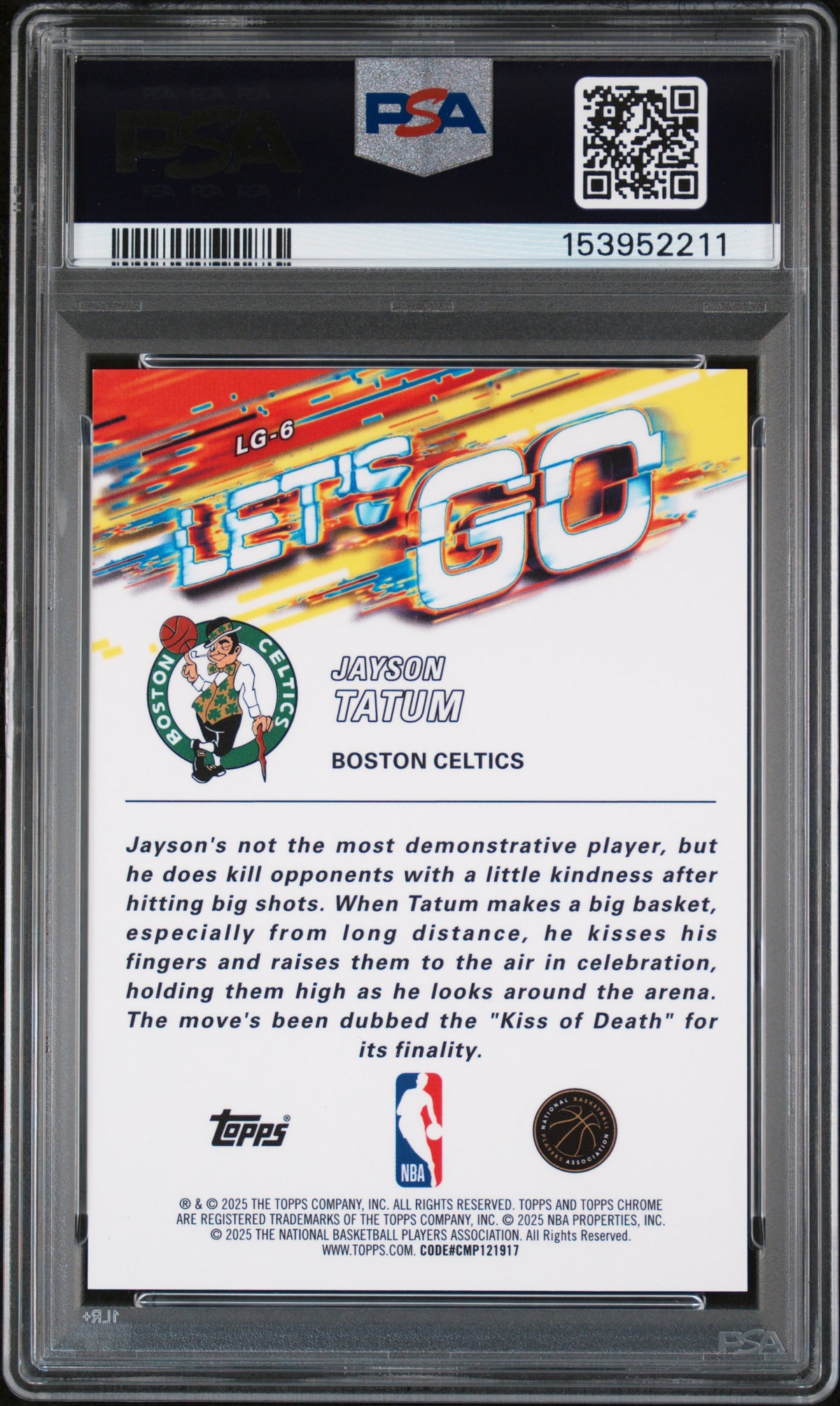 2025 Topps Chrome Let's Go Basketball Jayson Tatum #LG-6 PSA 10