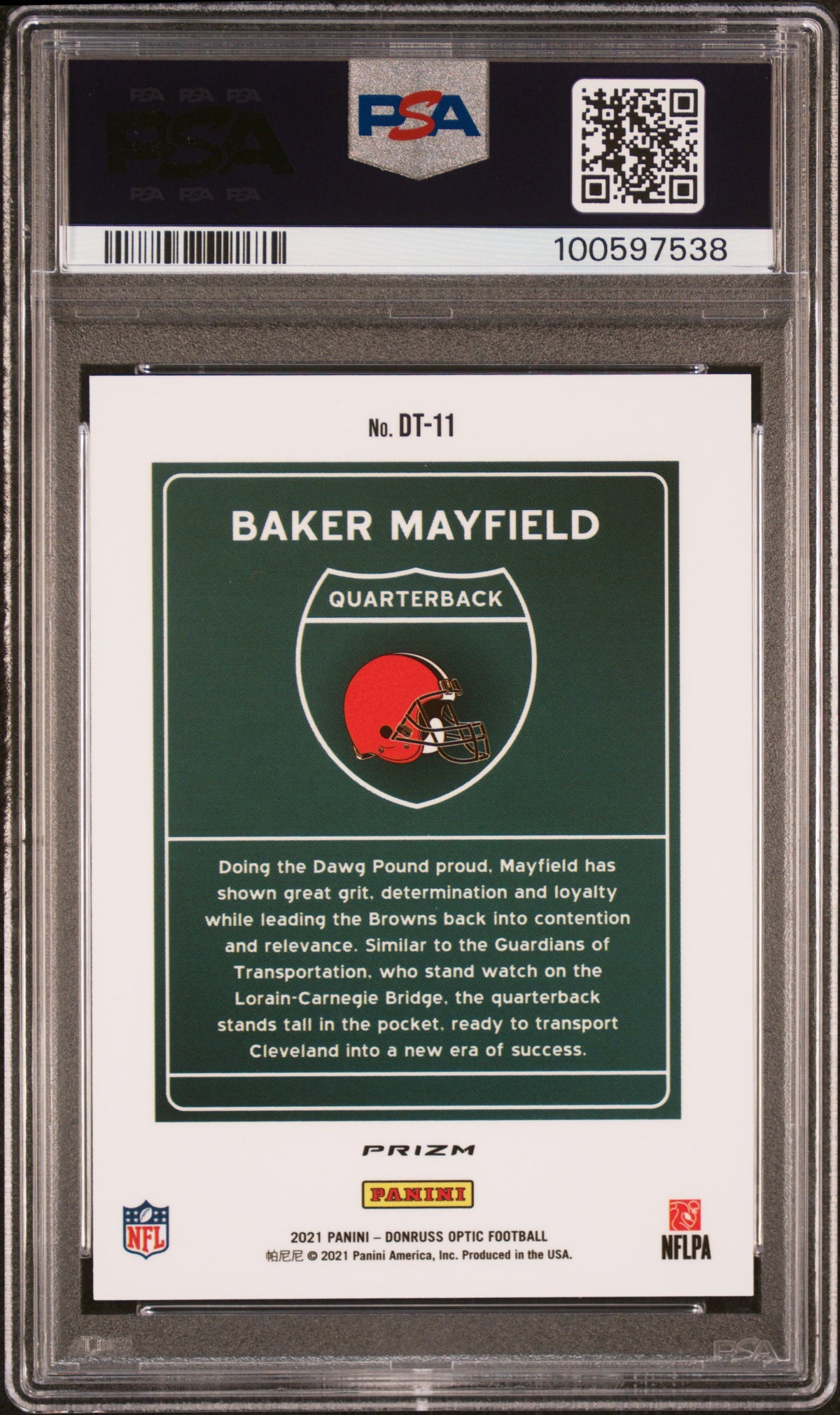 2021 Panini Donruss Optic Downtown Football Baker Mayfield #DT11 PSA 10