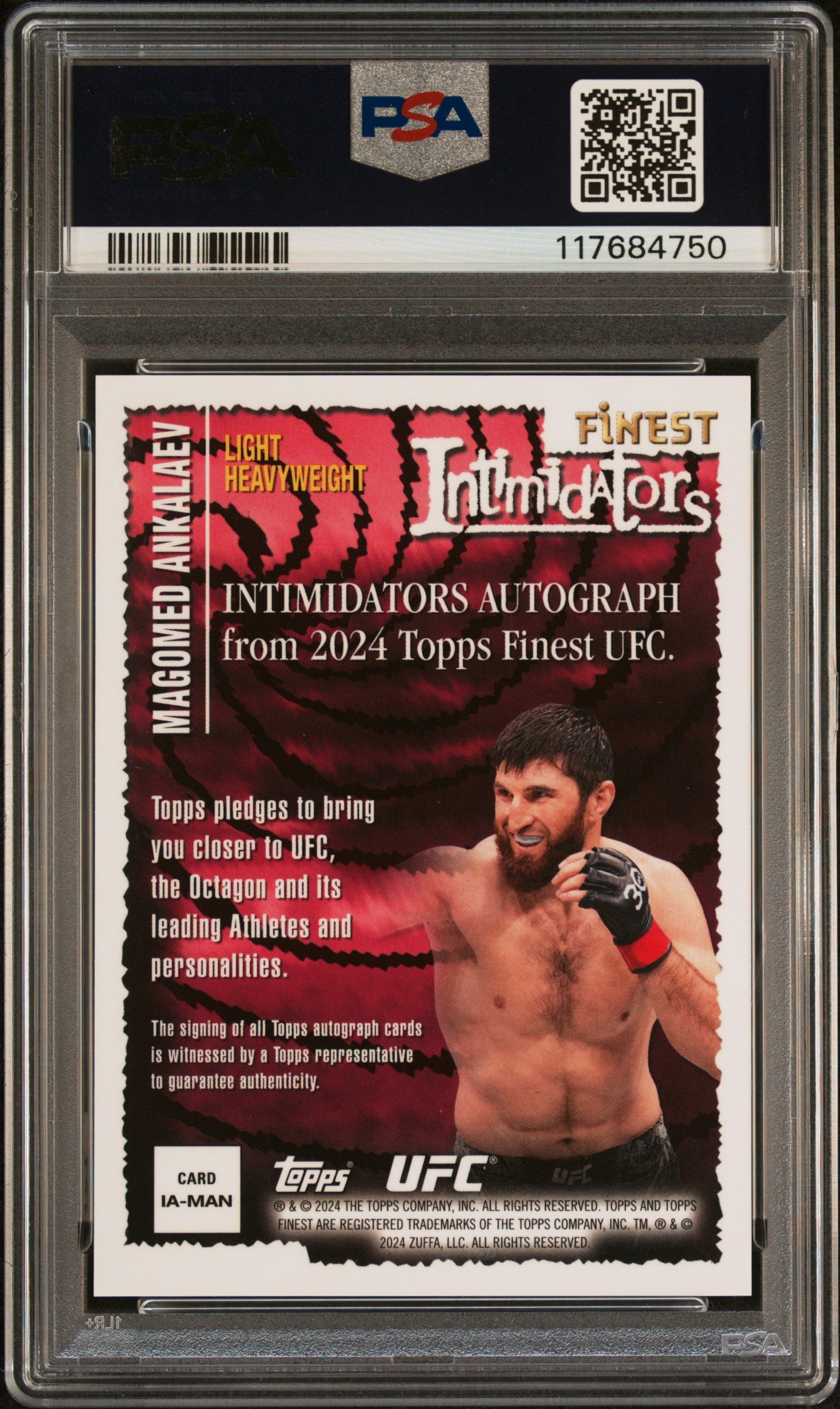 2024 Topps Finest UFC Intimidators Autographs Magomed Ankalaev #IAMAN PSA 10