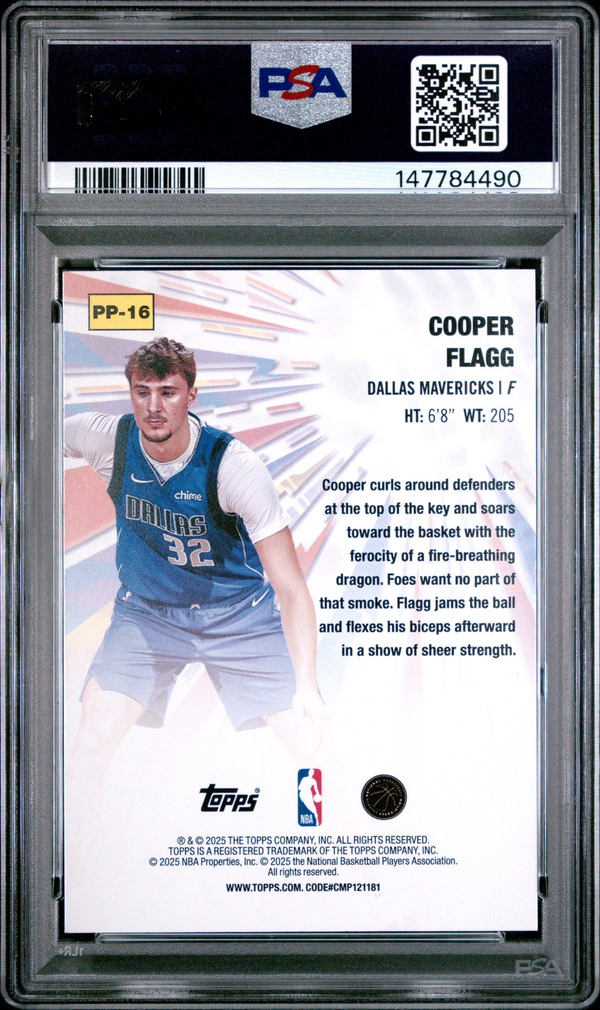 2025 Topps Power Players Basketball Cooper Flagg #PP-16 PSA 9