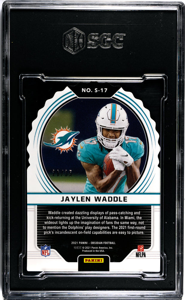 2021 Panini Obsidian Jaylen Waddle #S-17 Supernova SGC 9