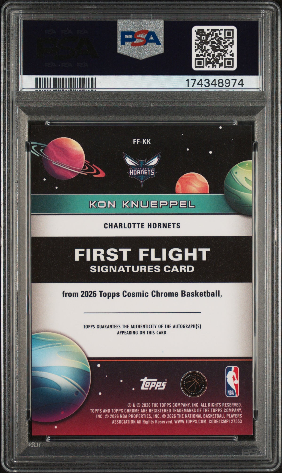 2025 Topps Cosmic Chrome First Flight Signatures Basketball Kon Knueppel #KK PSA 10
