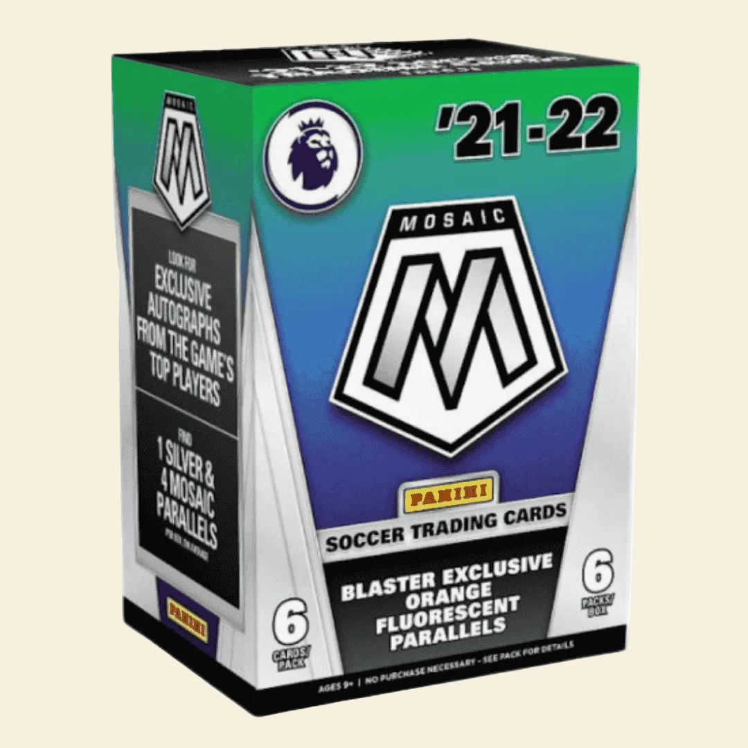 2021-22 Panini Mosaic Premier League Soccer Blaster Box (Orange Fluorescent Parallels.)