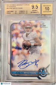 image 2022 Bowman University Chrome Autographs Bryce Young #BCPABY BGS 9.5