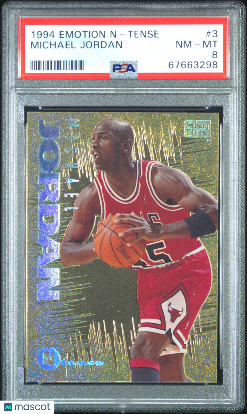 1994 E-Motion N-Tense Basketball Michael Jordan #3 PSA 8