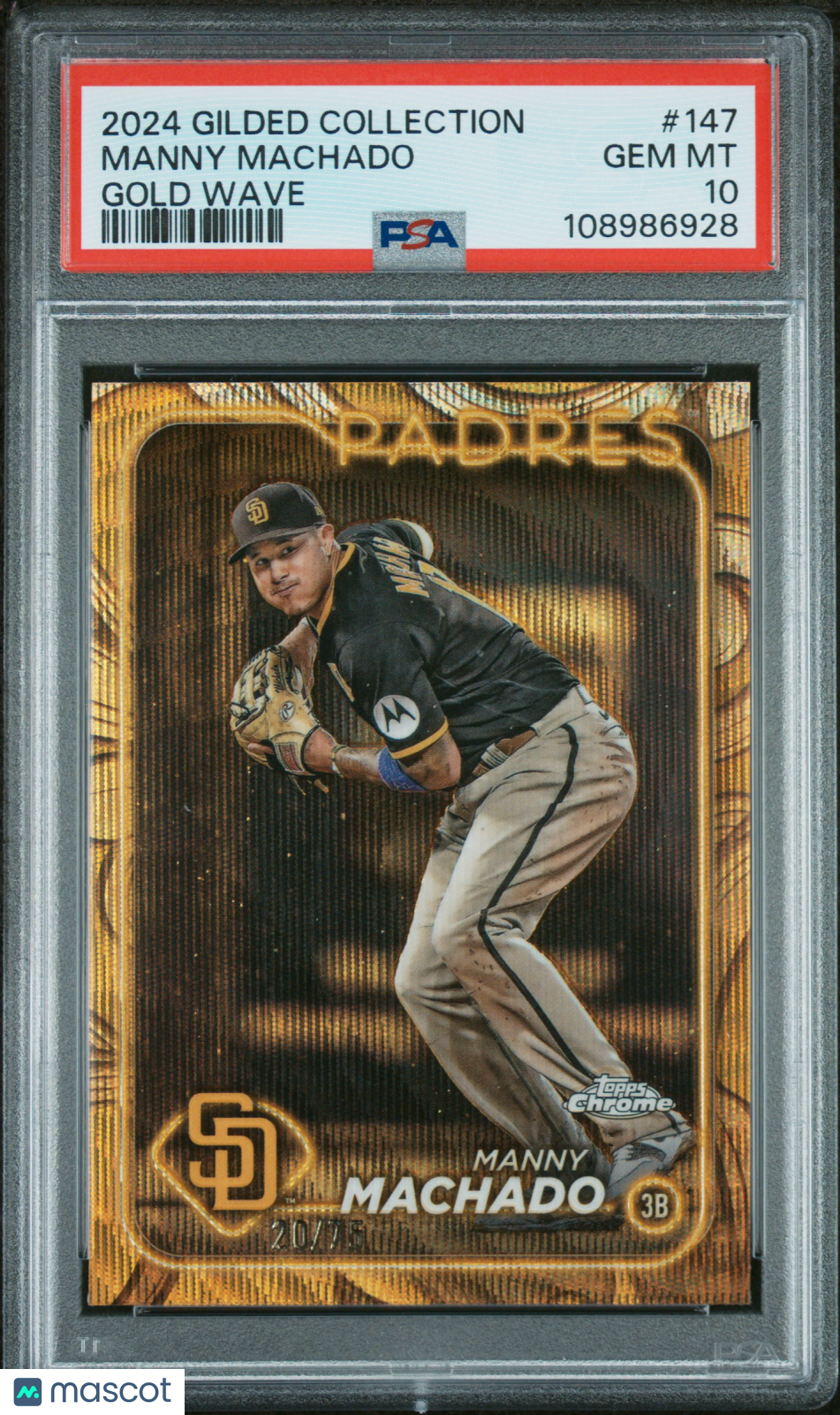2024 Topps Gilded Collection Manny Machado #147 Gold Wave PSA 10