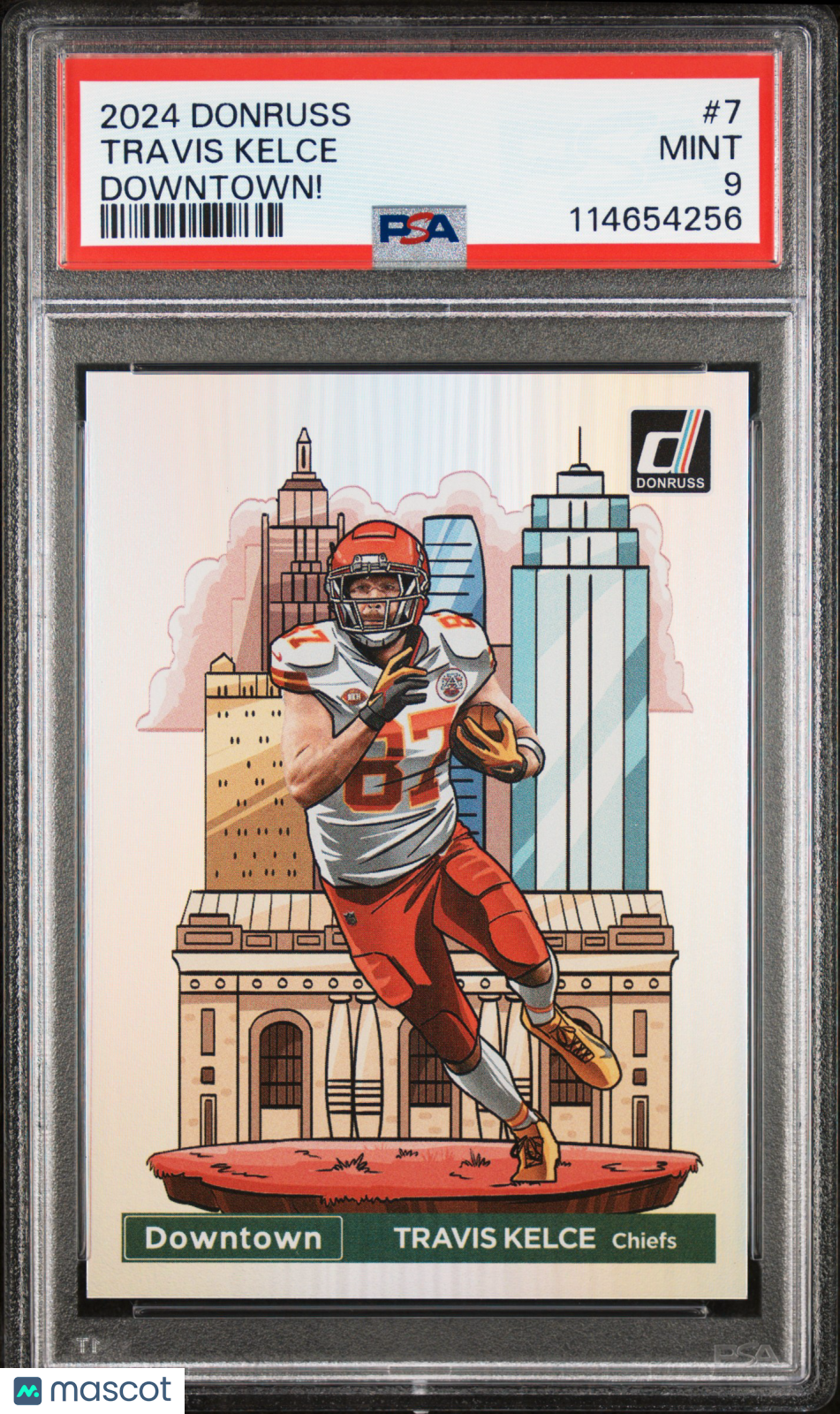 2024 Panini Donruss Downtown! Football Travis Kelce #7 PSA 9