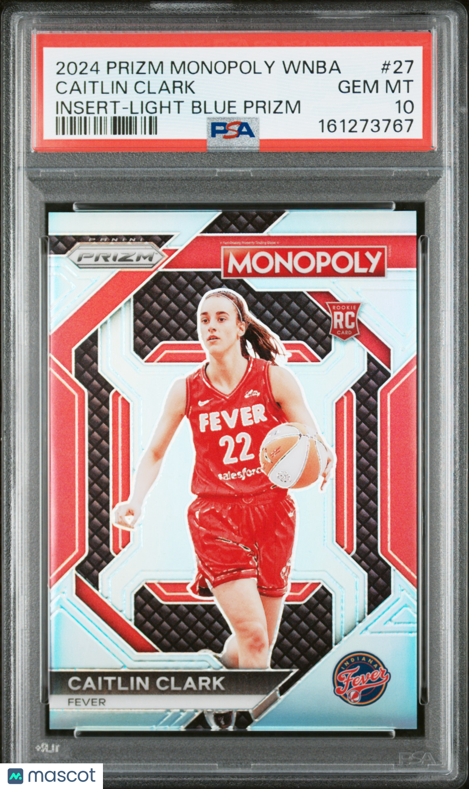 2024 Panini Prizm Monopoly WNBA Insert Basketball Caitlin Clark #27 Light Blue PSA 10