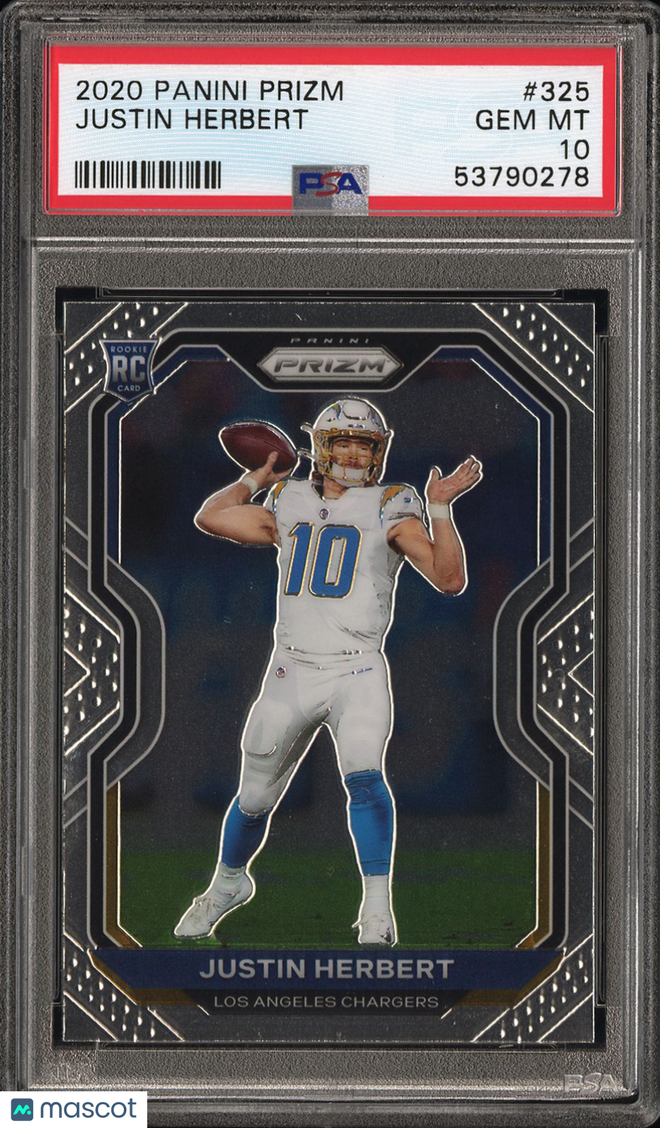 2020 Panini Prizm Football Justin Herbert #325 PSA 10