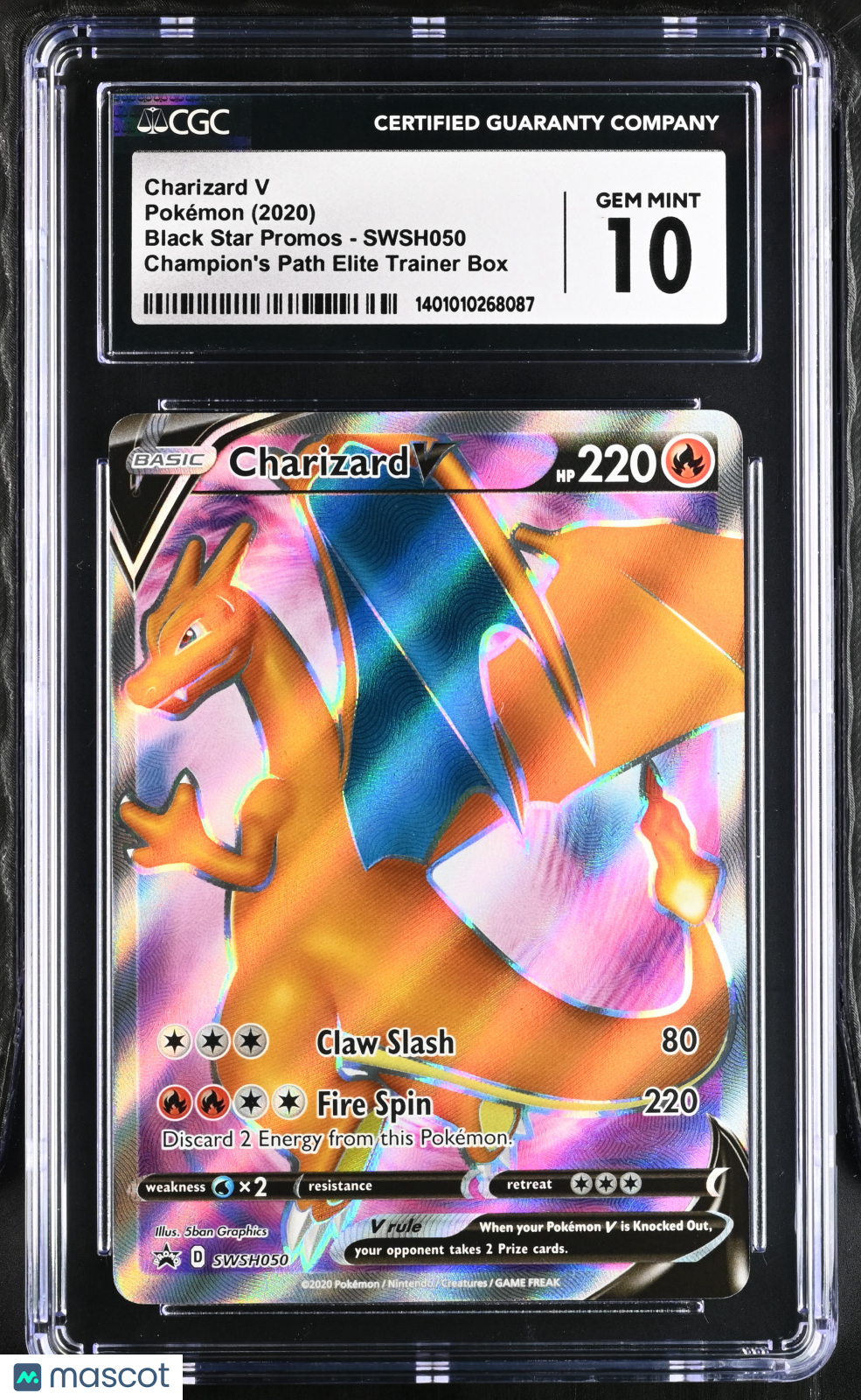 2020 Pokémon Charizard V #SWSH050 English CGC 10