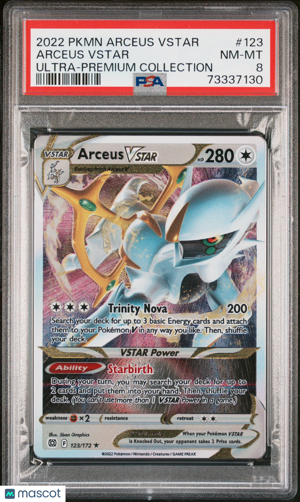 2022 Pokemon Arceus VSTAR Ultra-Premium Collection Arceus VSTAR #123 Ultra-Premium Collection PSA 8