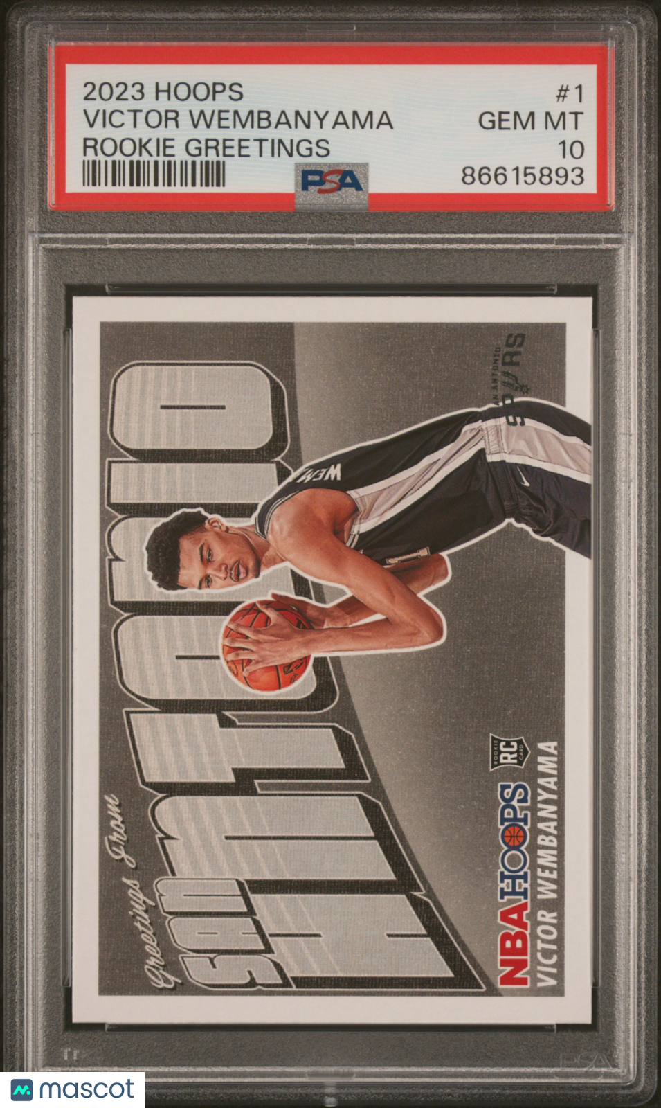 2023 Panini NBA Hoops Rookie Greetings Basketball Victor Wembanyama #1 PSA 10