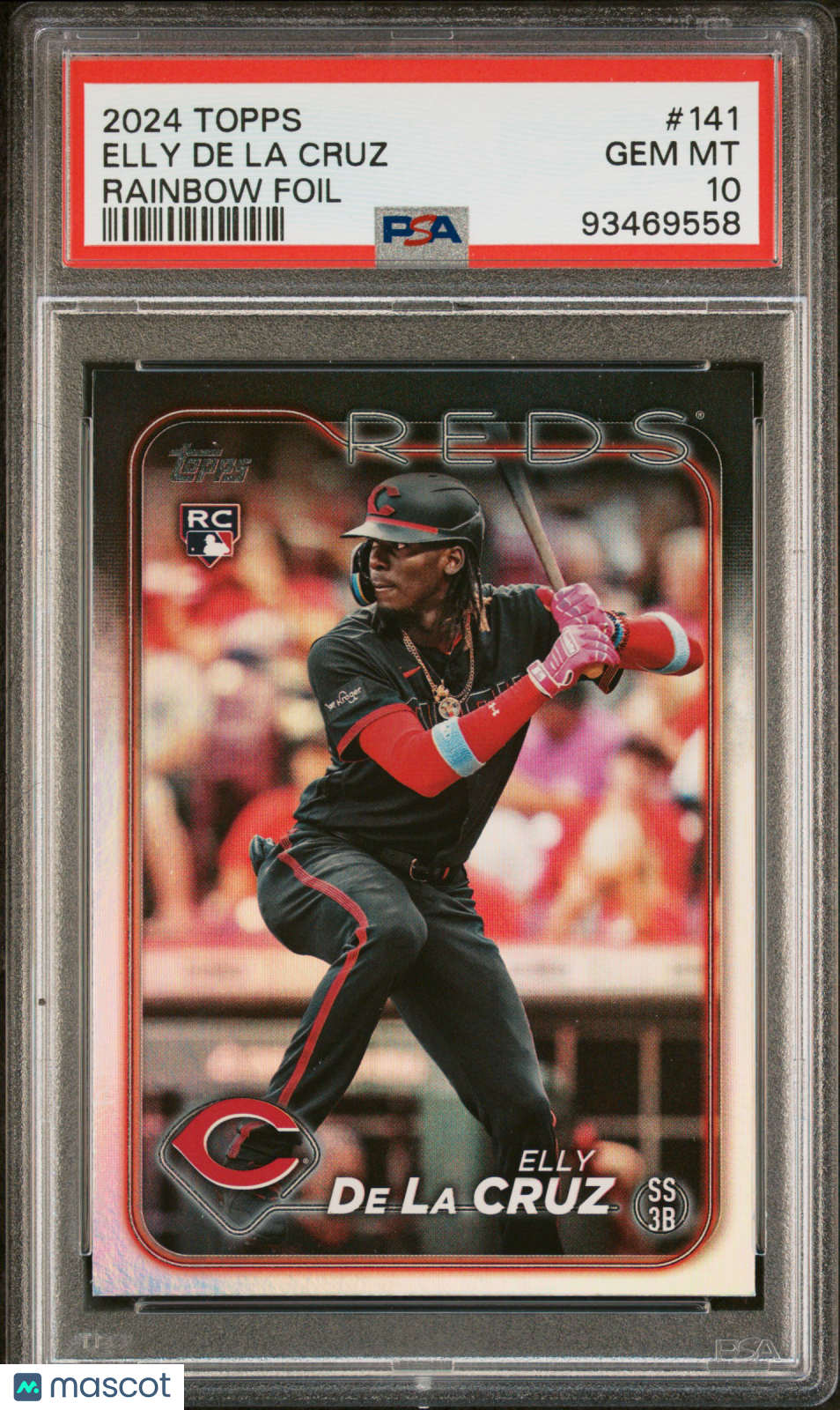 2024 Topps Baseball Elly De La Cruz #141 Rainbow Foil PSA 10