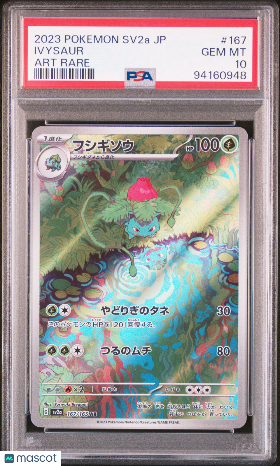 2023 Pokemon Japanese Sv2a-Pokemon Card 151 Ivysaur #167 Art Rare PSA 10 Japanese
