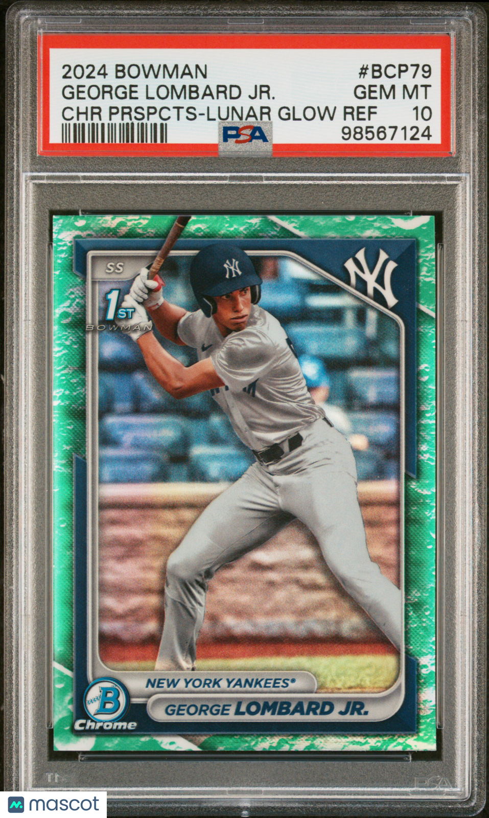 2024 Bowman Chrome Prospects George Lombard JR. #BCP79 Prspcts Lunar Glow Ref PSA 10