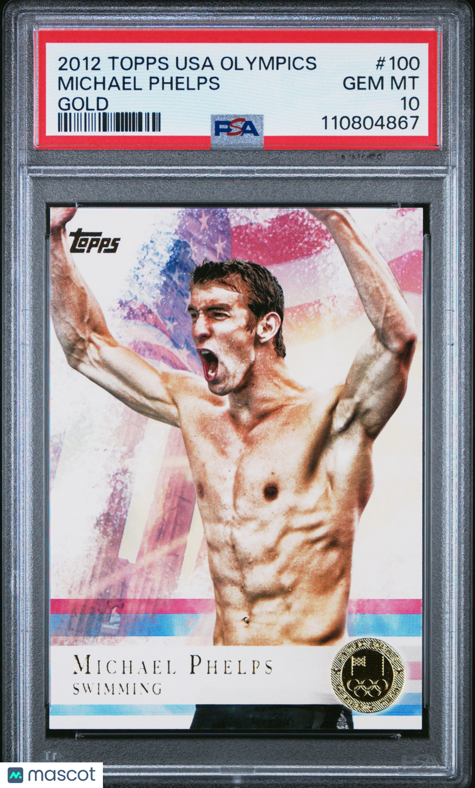 2012 Topps Usa Olympics Multi-Sport Michael Phelps #100 Gold PSA 10