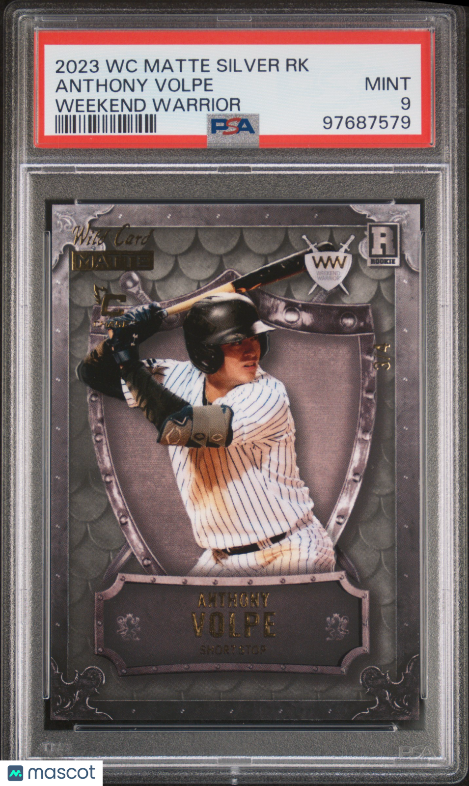 2023 Wild Card Matte Silver Rookie Edition Weekend Warrior Anthony Volpe PSA 9
