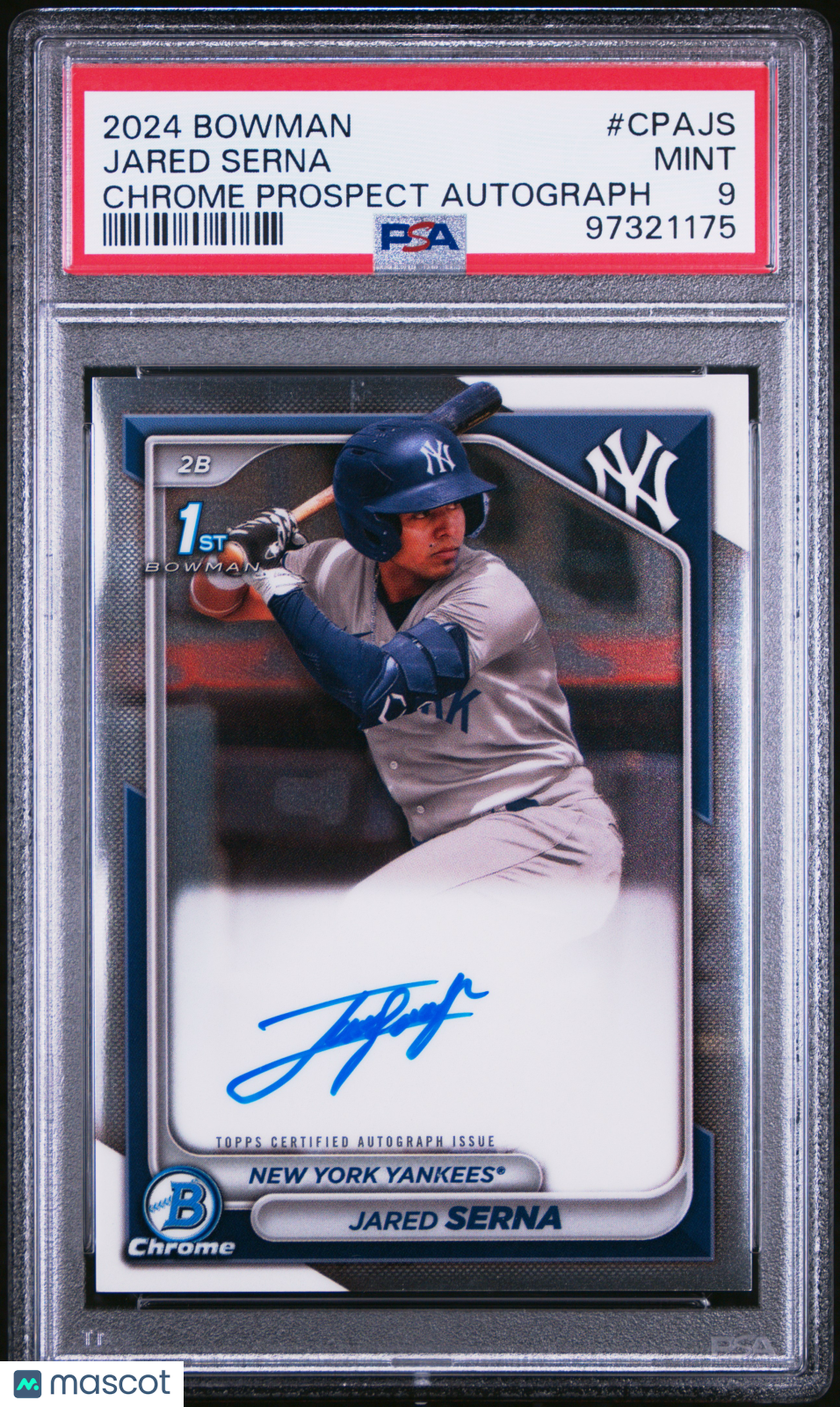 2024 Bowman Chrome Prospect Autographs Jared Serna #CPAJS PSA 9