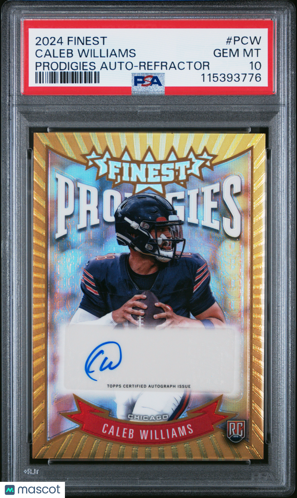 2024 Topps Finest Prodigies Autographs Football Caleb Williams #PCW Refractor PSA 10