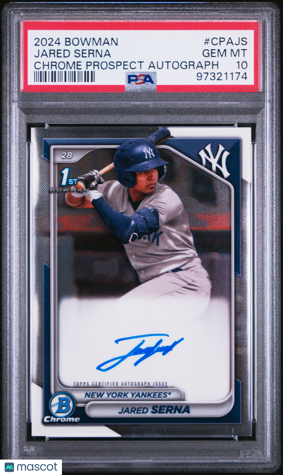 2024 Bowman Chrome Prospect Autographs Jared Serna #CPAJS PSA 10
