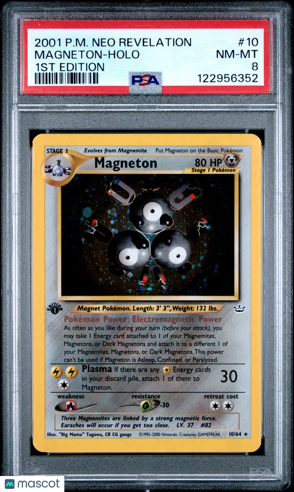 2001 Pokemon Neo Revelation Magneton #10 1st Edition PSA 8