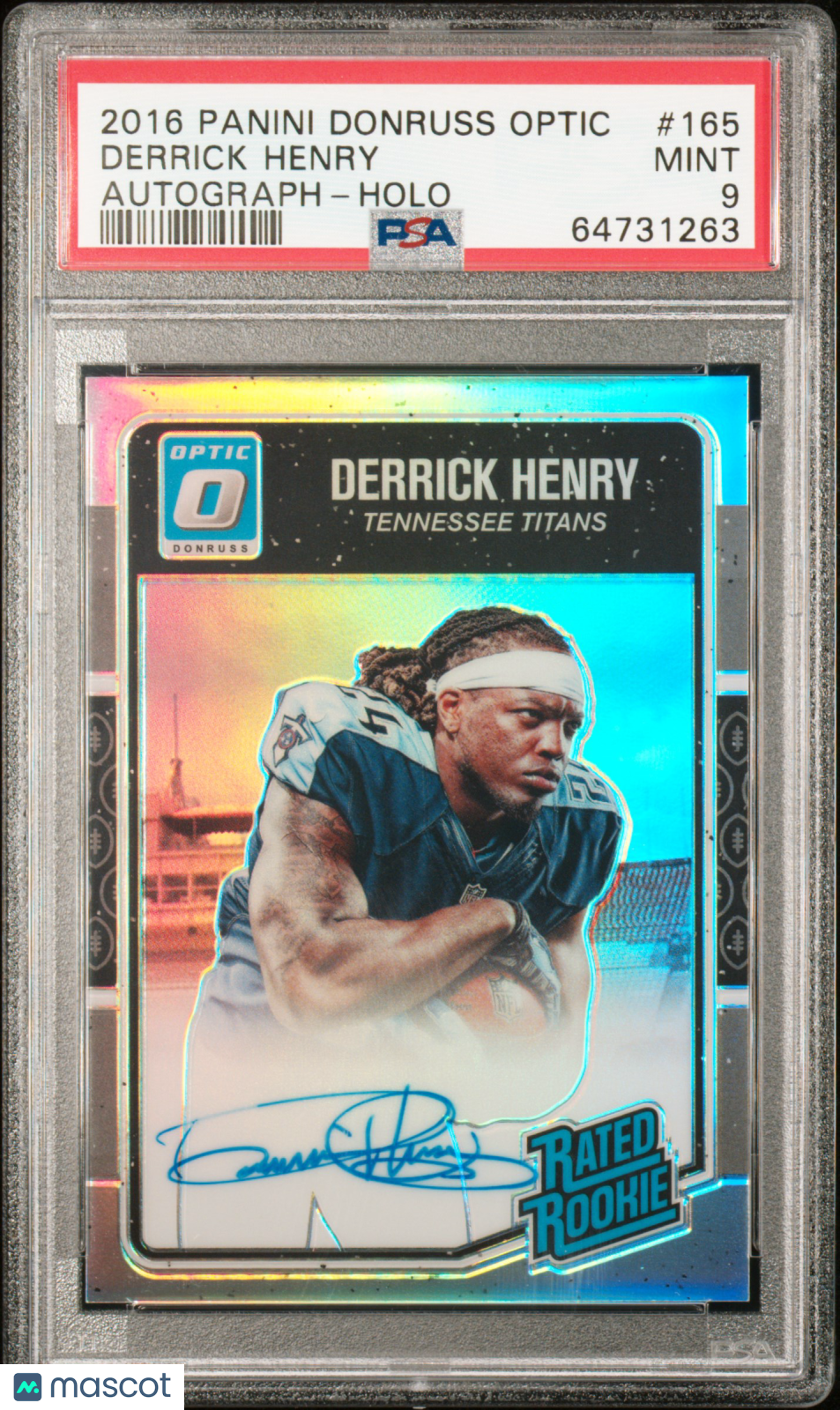 2016 Panini Donruss Optic Football Derrick Henry #165 Autograph Holo PSA 9