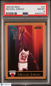 image 1990 Skybox #41 Michael Jordan Bulls HOF PSA 8